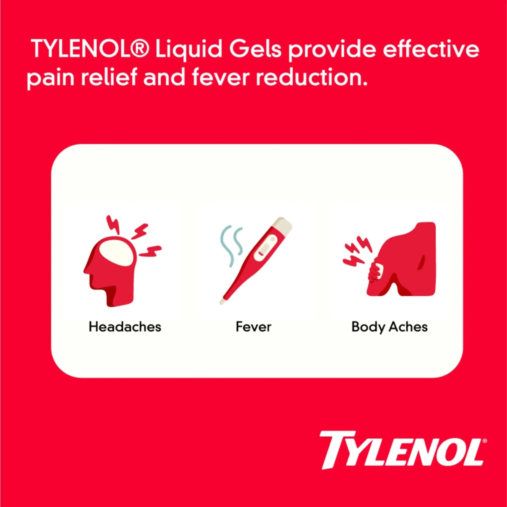 Tylenol Extra Strength Liquid Gels, Fast, Strong Pain Relief, Fever Reducer for Adults with 500 mg Acetaminophen, Fast-Acting Liquid Gel Capsules for Headaches & Minor Pain Relief, 40 Count - dailyvitalstore