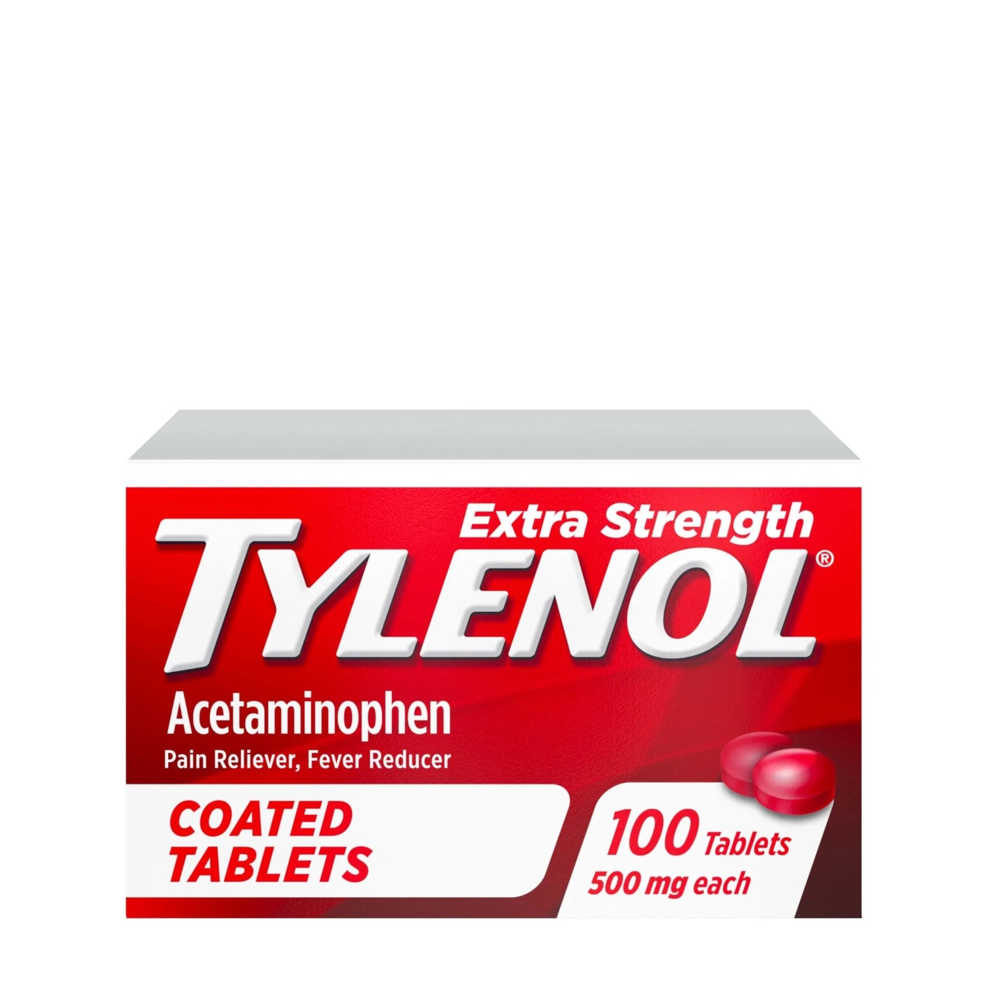 Tylenol Extra Strength Pain Reliever & Fever Reducer, Round Coated Tablets, 500 mg Acetaminophen Pain Relief Pills for Headache, Toothache & Minor Arthritis Pain, 100 ct - dailyvitalstore