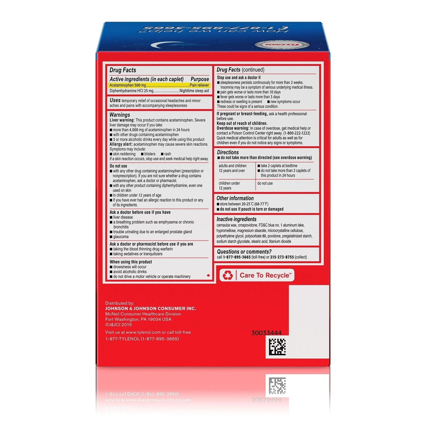 Tylenol PM Extra Strength, 50 Pouches of 2 Caplets, Dispenser Box (Pack of 2) - dailyvitalstore