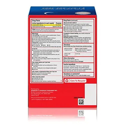 Tylenol PM Extra Strength Nighttime Pain Reliever Sleep Aid Caplets with Acetaminophen & Diphenhydramine HCl, Relief for Nighttime Aches & Pains, Travel Size, 50 Packs of 2 Caplets - dailyvitalstore