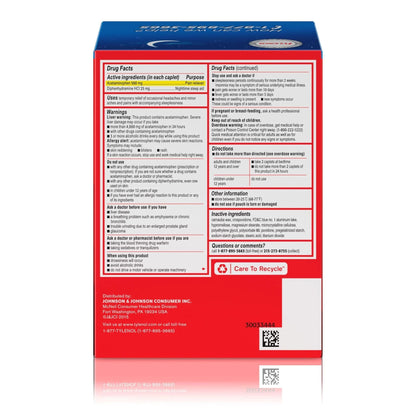 Tylenol PM Extra Strength Nighttime Pain Reliever Sleep Aid Caplets with Acetaminophen & Diphenhydramine HCl, Relief for Nighttime Aches & Pains, Travel Size, 50 Packs of 2 Caplets - dailyvitalstore