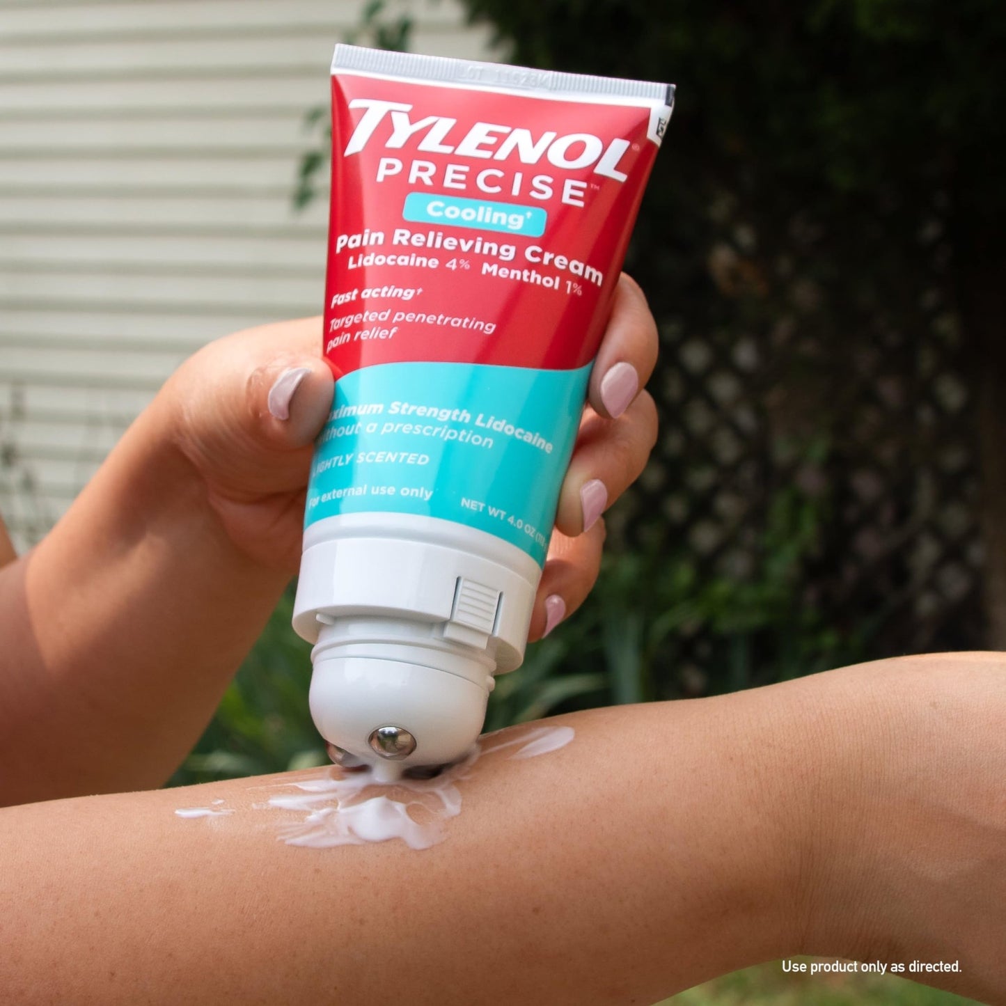 Tylenol Precise Cooling Cream, Strong Pain Relief with Fast-Acting Sensation, 4% Lidocaine, 1% Menthol, Maximum OTC Strength Relief for Back, Muscle & Joint, Numbing Cream Rollerball Applicator, 4 oz - dailyvitalstore