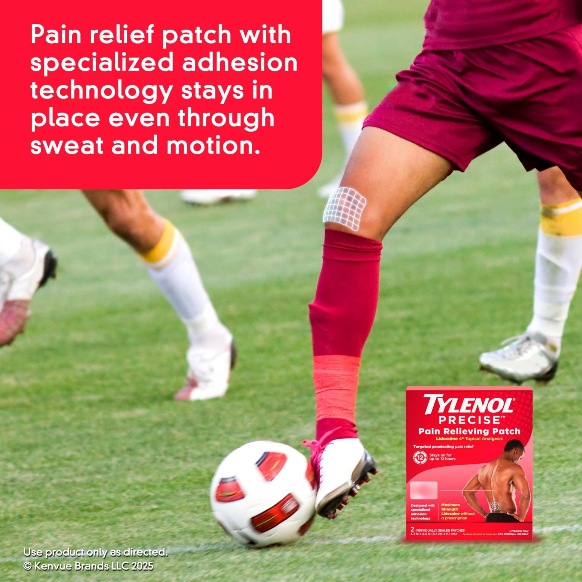 Tylenol Precise Pain Relieving Patches, Large Topical Analgesic Patches + Maximum OTC Strength Lidocaine Penetrates, Targeted Relief Ideal for Shoulder, Back & Knee Pain, Unscented, 4 ct - dailyvitalstore