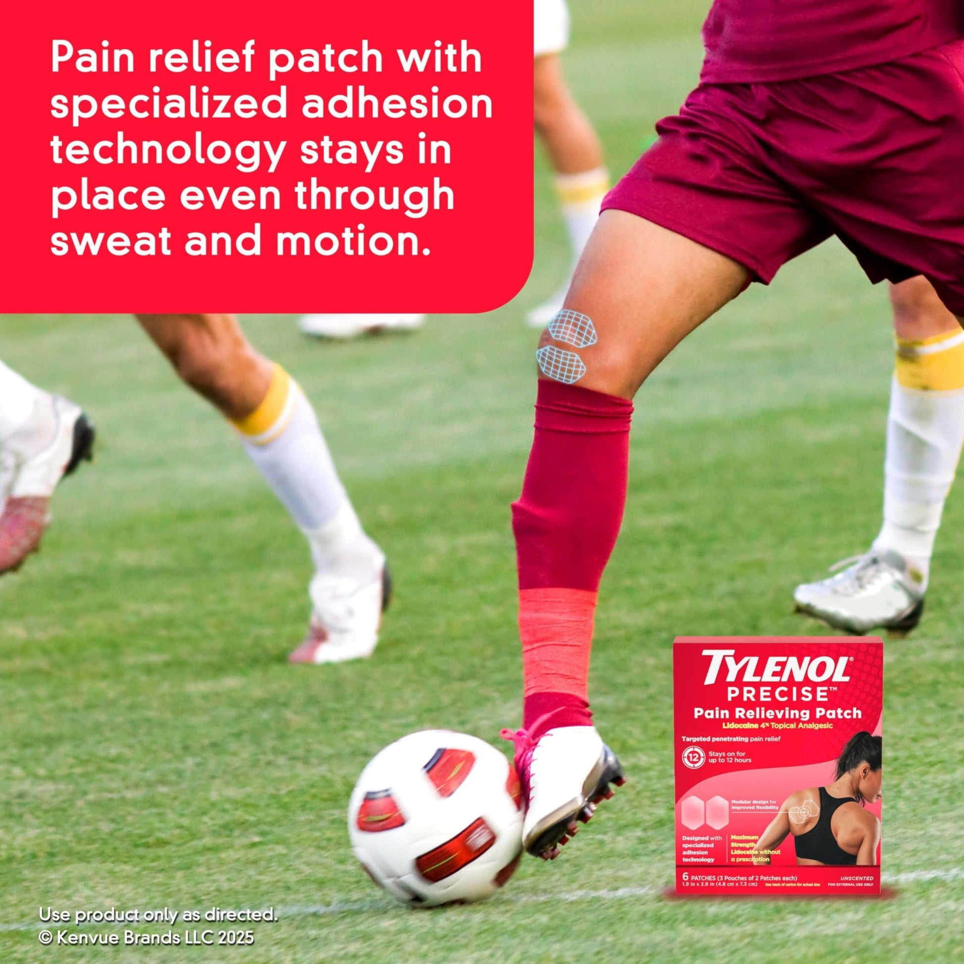 Tylenol Precise Pain Relieving Patches, Topical Analgesic Patches + Maximum OTC Strength Lidocaine Penetrates, Targeted Relief Ideal for Shoulder, Back & Knee Pain, Unscented, 3 x 2 ct - dailyvitalstore