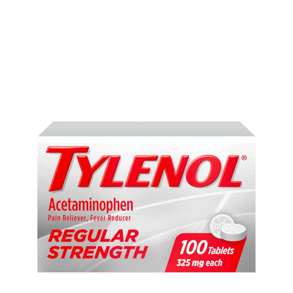 Tylenol Regular Strength Tablets with 325 mg of Acetaminophen, Fever Reducer & Pain Reliever for Headache, Backache, Muscle Aches, Joint Pain & Menstrual Cramps, 100 ct - dailyvitalstore