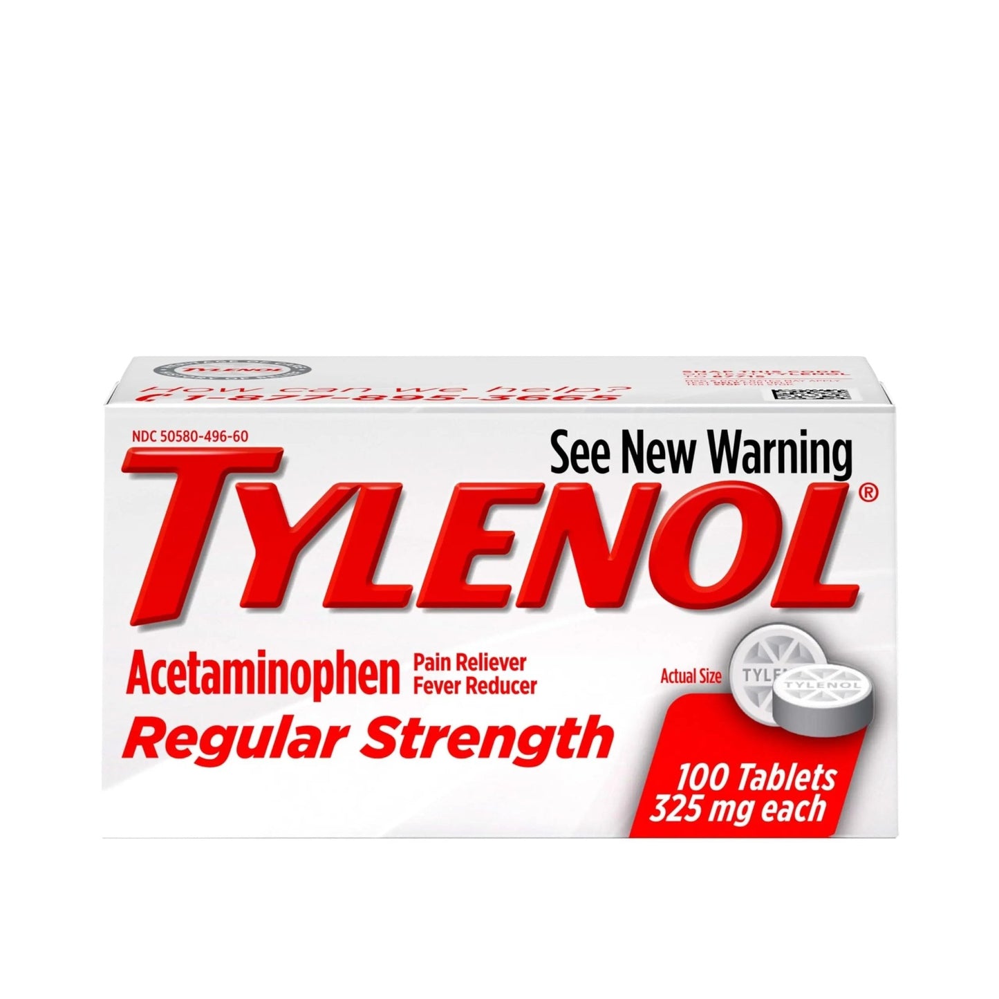 Tylenol Regular Strength Tablets with 325 mg of Acetaminophen, Fever Reducer & Pain Reliever for Headache, Backache, Muscle Aches, Joint Pain & Menstrual Cramps, 100 ct - dailyvitalstore