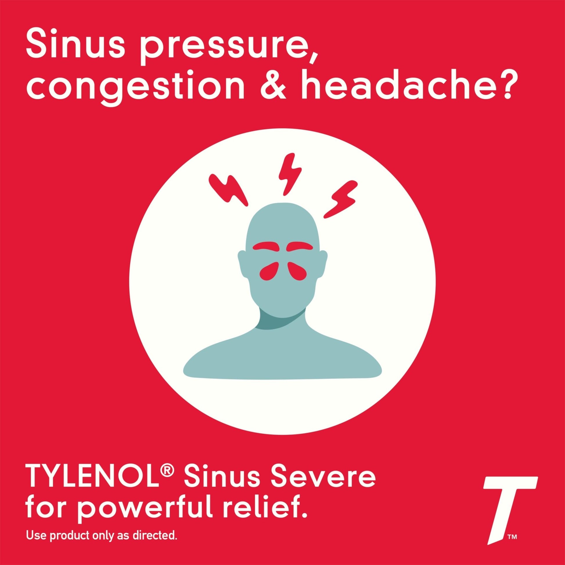 Tylenol Sinus + Headache Daytime Non-Drowsy Relief Caplets, Acetaminophen 325mg, Phenylephrine HCI 5mg, Nasal Decongestant for Sinus Pain, Headache & Nasal Congestion Relief, Fever Reduction, 24 Count - dailyvitalstore