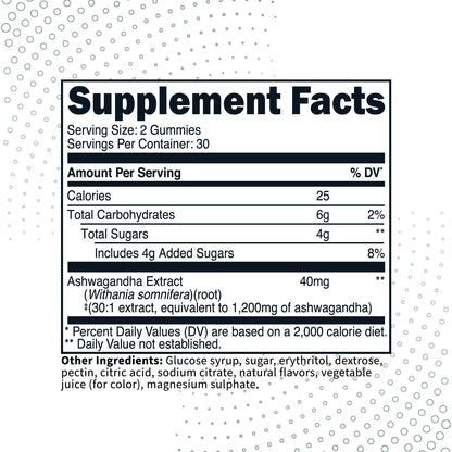 Type Zero Ashwagandha Gummies 60 Gummies for 30 Servings Per Bottle - Ashwagandha Herbal Extract Supplement, Gluten Free, GMO Free - dailyvitalstore