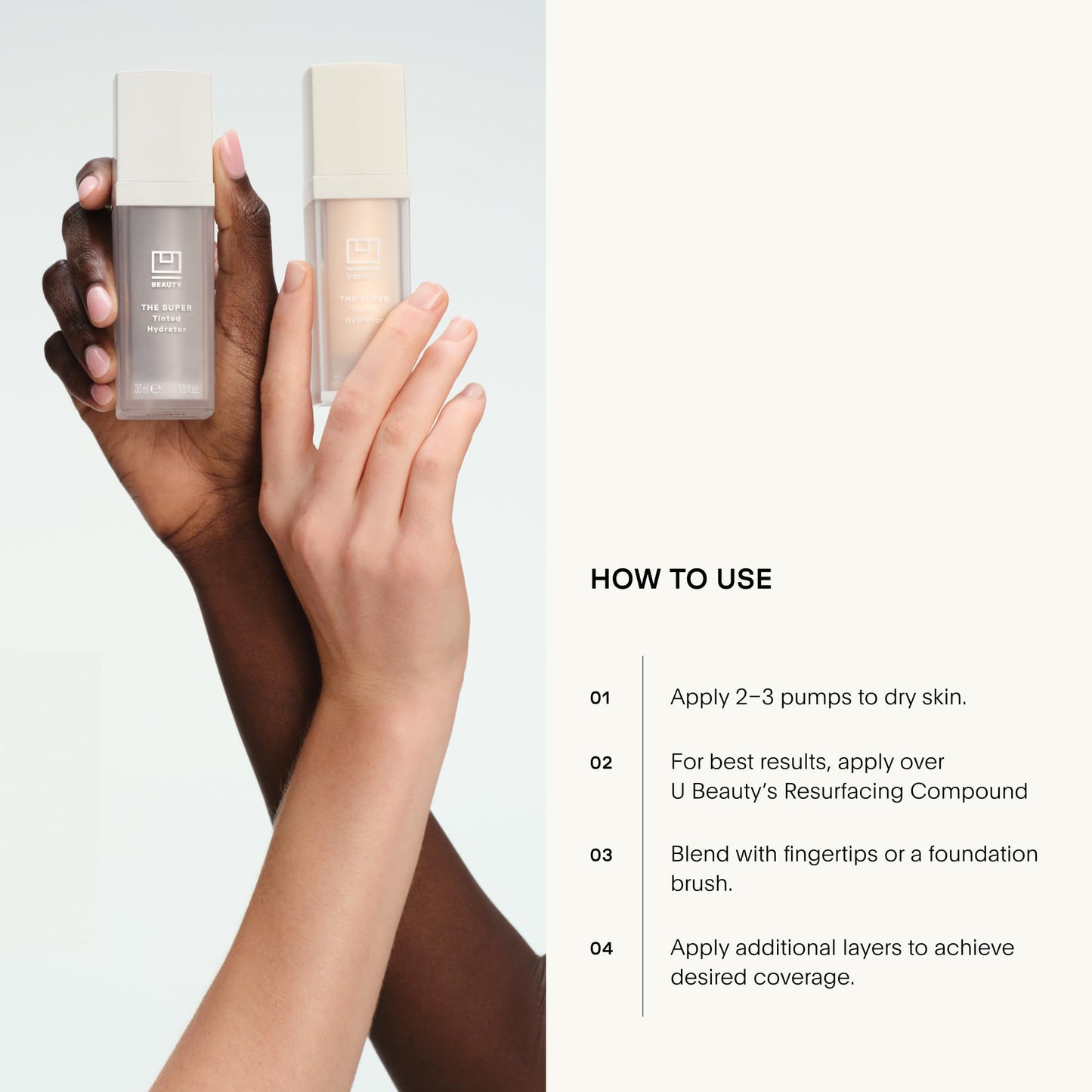 U Beauty The Super Tinted Hydrator Hyaluronic Acid Moisturizing Cream - Mega-Dose Skin Hydrator for Supple, Smooth, and Softer-Looking Skin For Up To 48 Hours - Shade 4-1.0 oz - dailyvitalstore