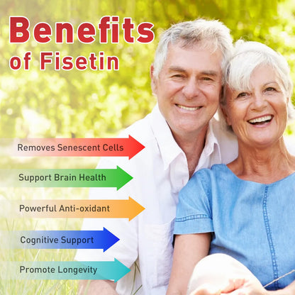Uarcool Fisetin Supplement 2000mg for Healthy Aging and Longevity, Skin Health, Brain - Soy Free, Vegetarian - 60 Softgels - dailyvitalstore
