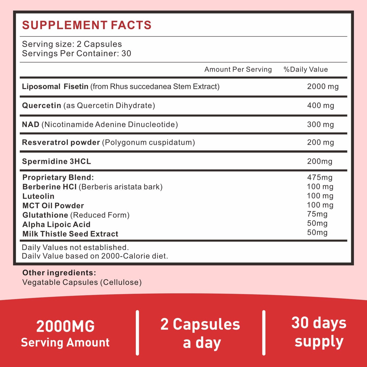 Uarcool Fisetin Supplement 2000mg for Healthy Aging and Longevity, Skin Health, Brain - Soy Free, Vegetarian - 60 Softgels(2 Bottles) - dailyvitalstore