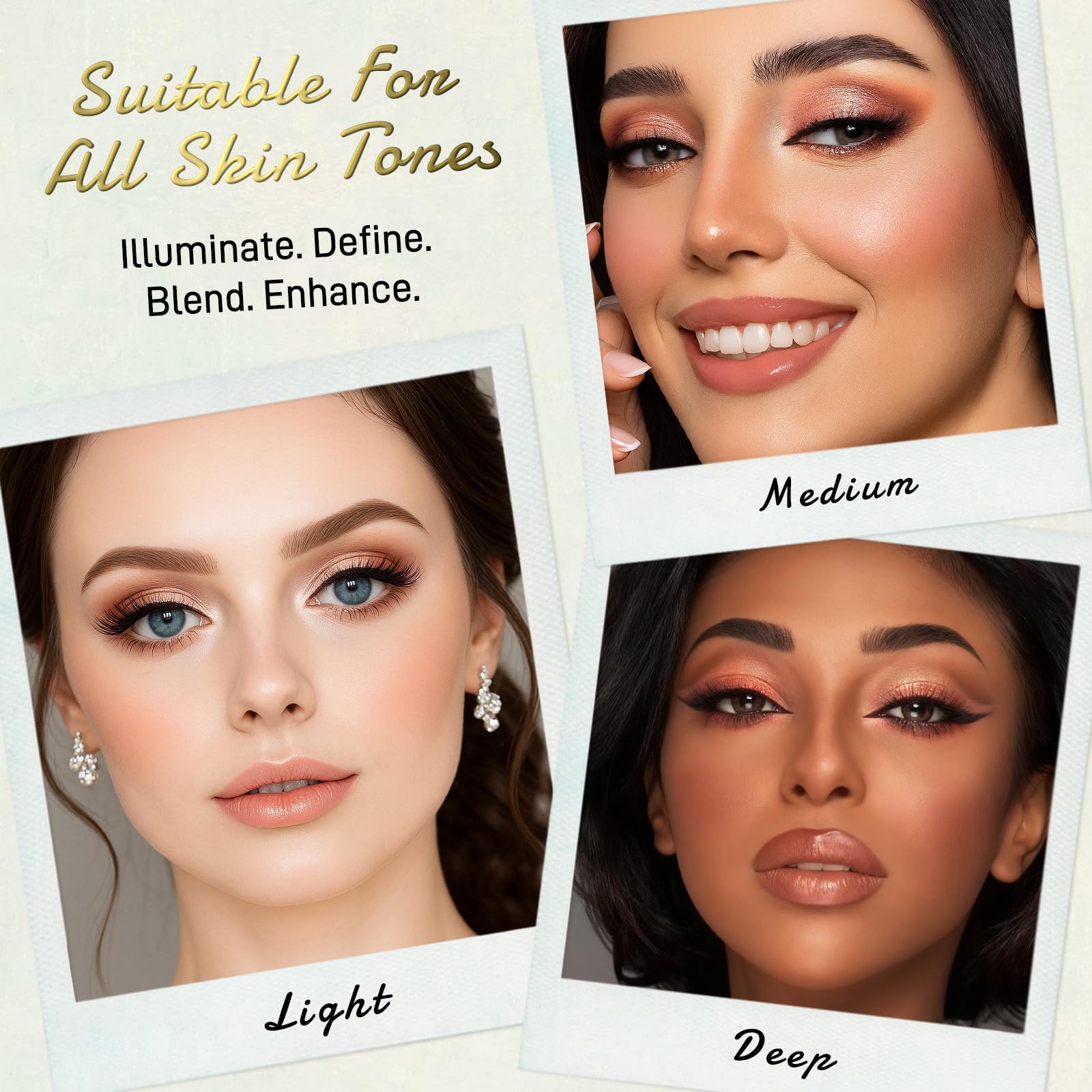 UCANBE Full Size Baked Makeup Palette Set - Include Blush, Bronzer, 8 Eyeshadows & Brushes, Pigmented All-in-One Face & Eye Compact Powder Beauty Holiday Gift Kit for Starter & Pros, Travel Friendly - dailyvitalstore