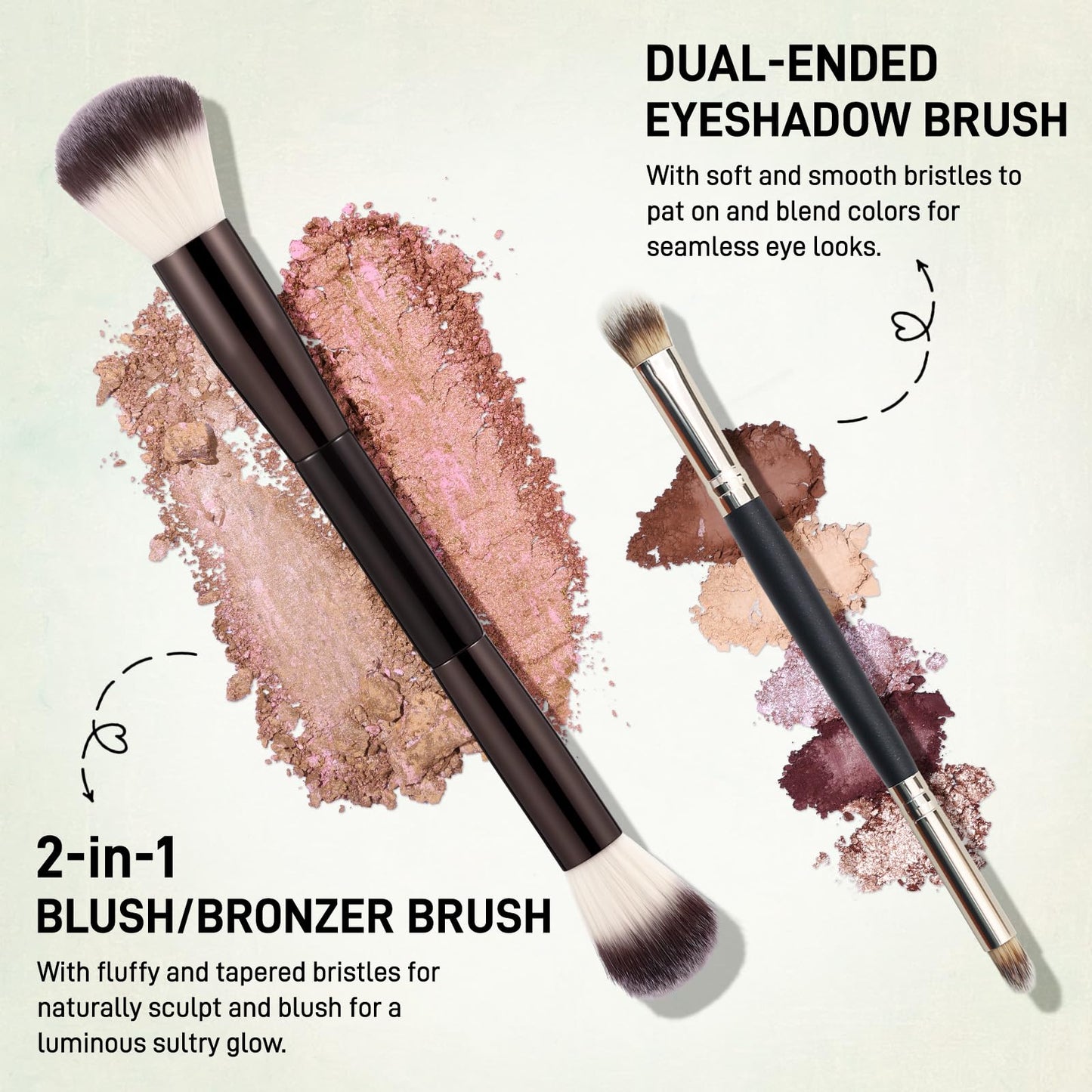 UCANBE Full Size Baked Makeup Palette Set - Include Blush, Bronzer, 8 Eyeshadows & Brushes, Pigmented All-in-One Face & Eye Compact Powder Beauty Holiday Gift Kit for Starter & Pros, Travel Friendly - dailyvitalstore