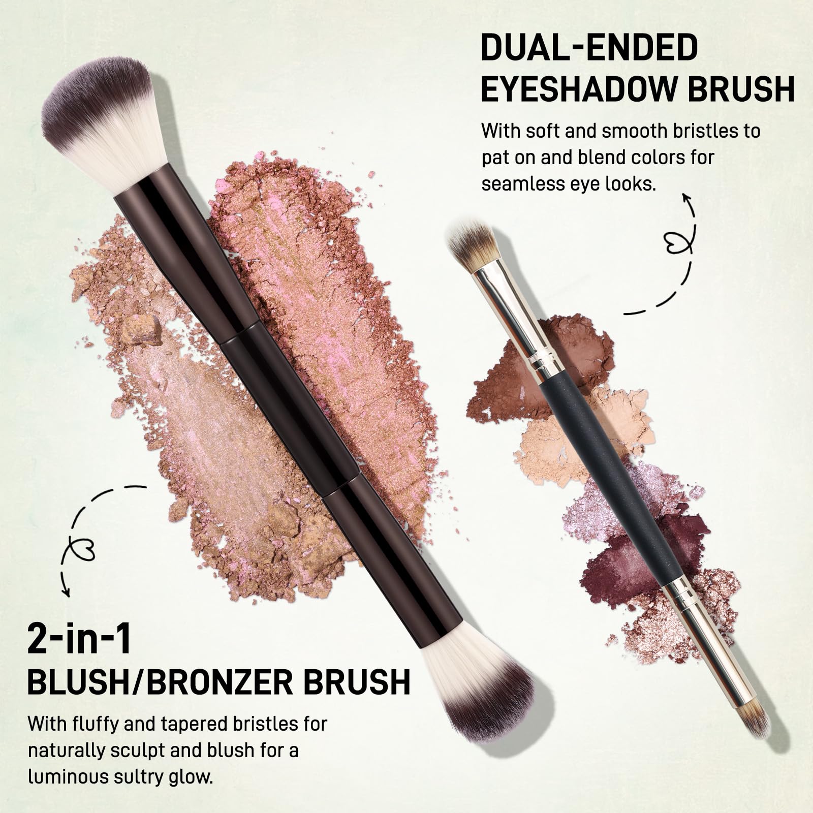 UCANBE Full Size Baked Makeup Palette Set - Include Blush, Bronzer, 8 Eyeshadows & Brushes, Pigmented All-in-One Face & Eye Compact Powder Beauty Holiday Gift Kit for Starter & Pros, Travel Friendly - dailyvitalstore