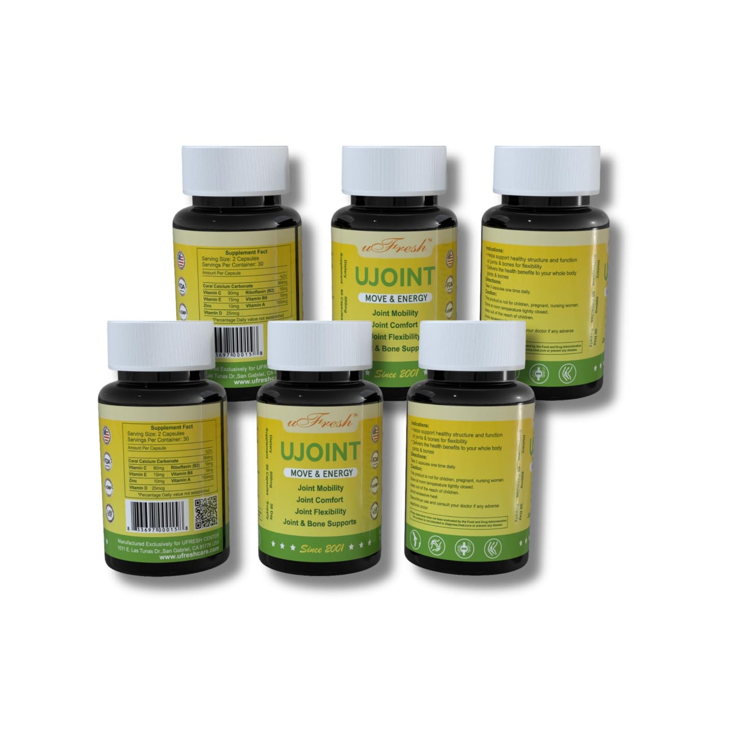 UJoint Move & Energy Joint Flexibility and Mobility Dietary Supplements, 30 Day Supply, 60 Capsules (1) - dailyvitalstore