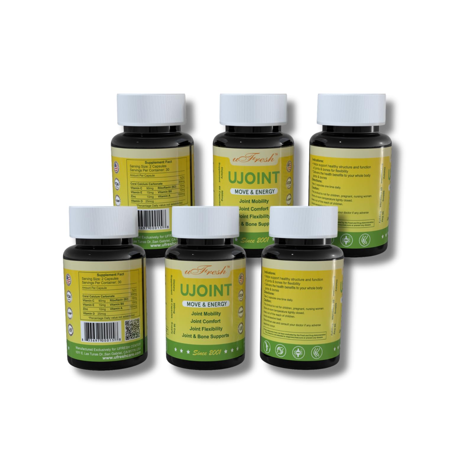 UJoint Move & Energy Joint Flexibility and Mobility Dietary Supplements, 30 Day Supply, 60 Capsules (1) - dailyvitalstore