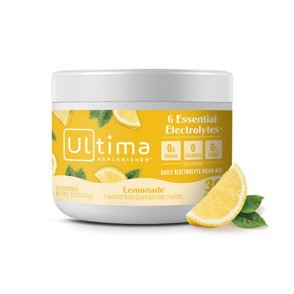 Ultima Replenisher Daily Electrolyte Powder Drink Mix – Lemonade, 30 Servings Canister – Zero Sugar Hydration Powder with 6 Electrolytes & Minerals - dailyvitalstore