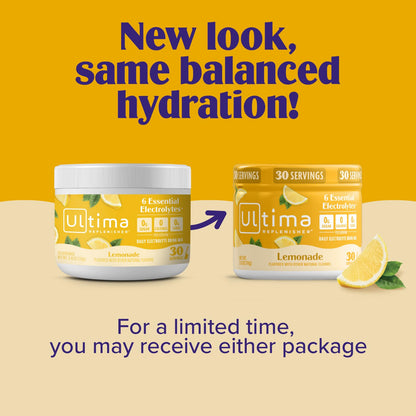 Ultima Replenisher Daily Electrolyte Powder Drink Mix – Lemonade, 30 Servings Canister – Zero Sugar Hydration Powder with 6 Electrolytes & Minerals - dailyvitalstore