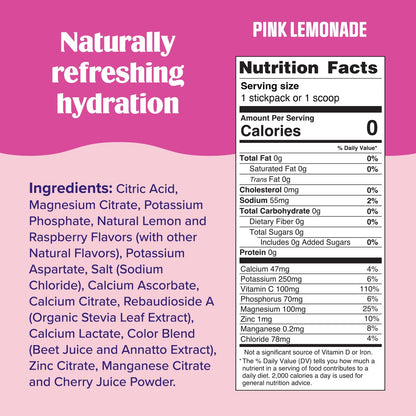 Ultima Replenisher Daily Electrolyte Powder Drink Mix – Pink Lemonade, 30 Servings Canister – Zero Sugar Hydration Powder with 6 Electrolytes & Minerals - dailyvitalstore