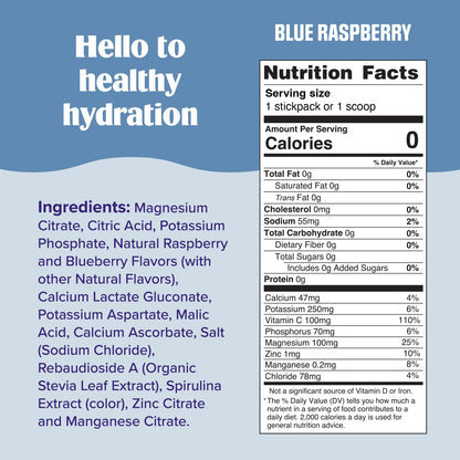 Ultima Replenisher Daily Electrolyte Powder Drink Mix – Sugar Free – Blue Raspberry, 90 Servings – Hydration Powder with 6 Electrolytes and Minerals - dailyvitalstore