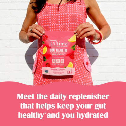 Ultima Replenisher Gut Health Supplement and Electrolytes Powder - Raspberry Lemonade, 14 Stickpacks - dailyvitalstore