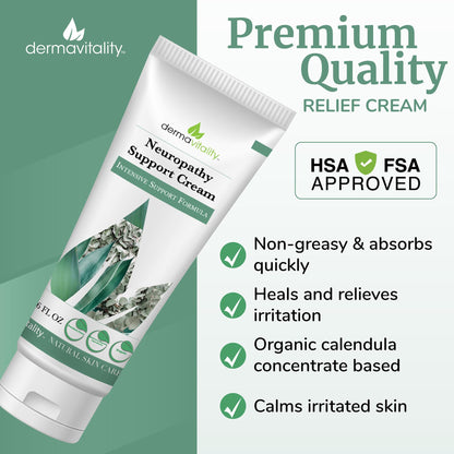 UltimateVitality Neuropathy Support Cream – Natural Organic Cream for Feet, Hands, Legs, Toes Includes Arnica, Capsicum Frutescens Fruit Extract, Peppermint a Ginger - 6 Ounces - dailyvitalstore