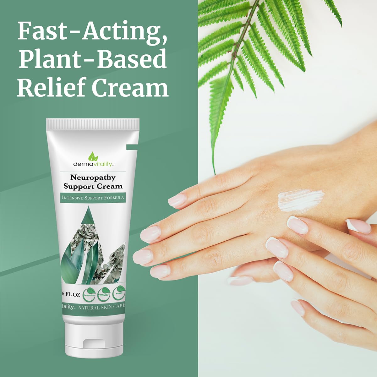 UltimateVitality Neuropathy Support Cream – Natural Organic Cream for Feet, Hands, Legs, Toes Includes Arnica, Capsicum Frutescens Fruit Extract, Peppermint a Ginger - 6 Ounces - dailyvitalstore
