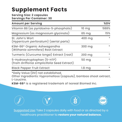 Ultisana UltiChill Stress Relief Supplement, Non-Drowsy | for Enhanced Mood, Immune Booster & Sleep Support | Magnesium Glycinate, Vitamin B6, KSM-66 Ashwagandha, Turmeric & 5-HTP | Non-GMO, 60 Count - dailyvitalstore