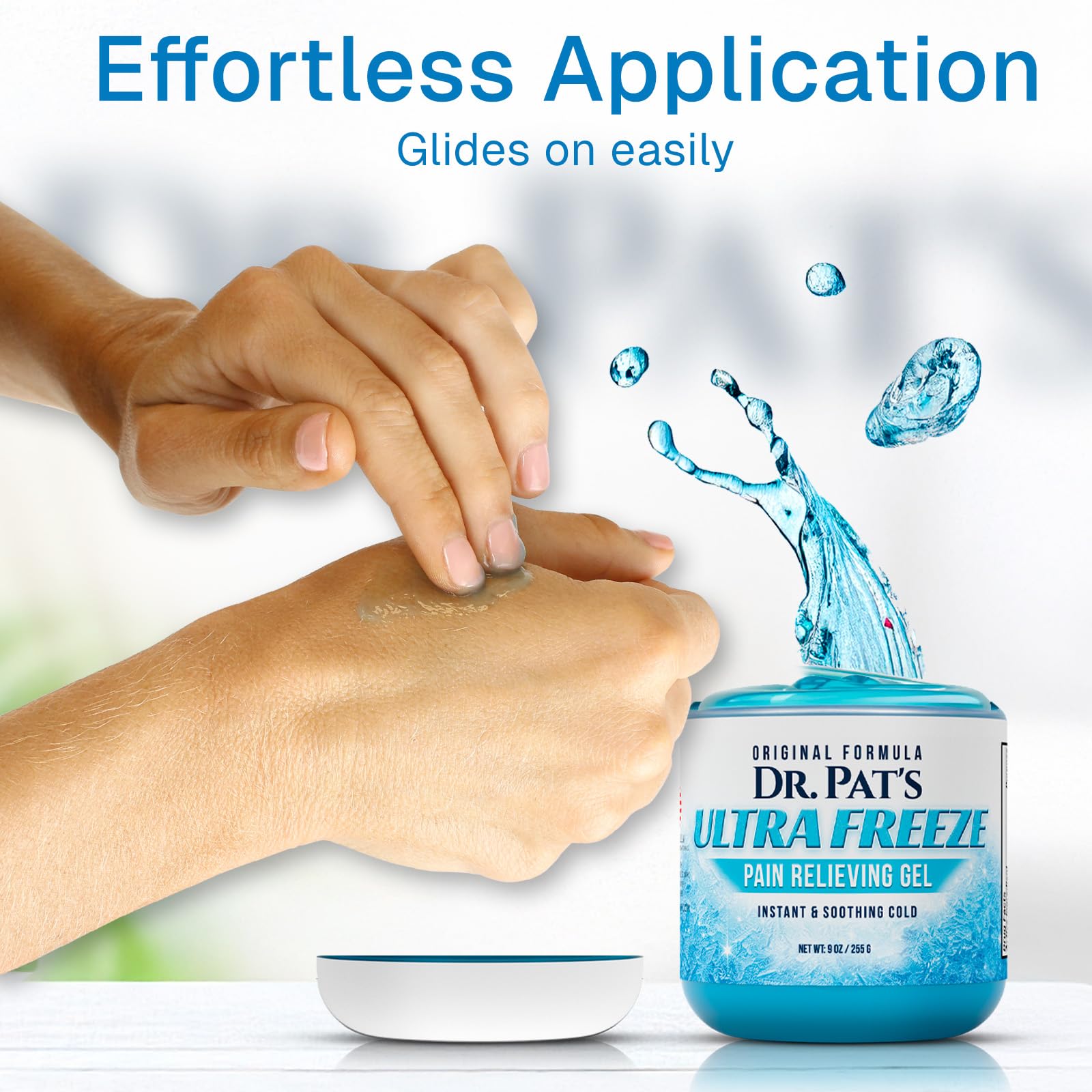 Ultra Freeze Dr Pat's Pain Relief Cream (9oz) - Muscle Rub Gel for Arthritis, Neuropathy, Foot & Joint - Cooling Sports Massage for Back, Shoulder & Knee - Menthol Analgesic for Neck & Body - dailyvitalstore