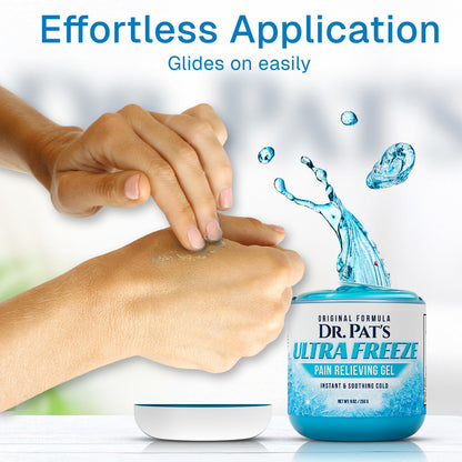Ultra Freeze Dr Pat's Pain Relief Cream (9oz) - Muscle Rub Gel for Arthritis, Neuropathy, Foot & Joint - Cooling Sports Massage for Back, Shoulder & Knee - Menthol Analgesic for Neck & Body - dailyvitalstore
