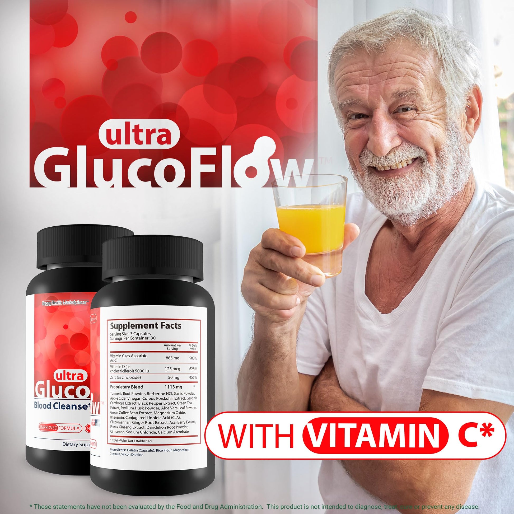 Ultra Gluco Flow - Improved Formula - Our Best Blood Cleanse Detox Cleanse Blood Support Pills - Blood Health Blood Circulation Pills Detox Cleanse Blood Gluco Bio Sweet Relief Glycogen Support - dailyvitalstore