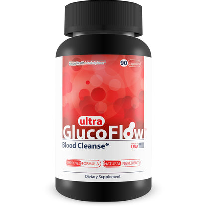 Ultra Gluco Flow - Improved Formula - Our Best Blood Cleanse Detox Cleanse Blood Support Pills - Blood Health Blood Circulation Pills Detox Cleanse Blood Gluco Bio Sweet Relief Glycogen Support - dailyvitalstore