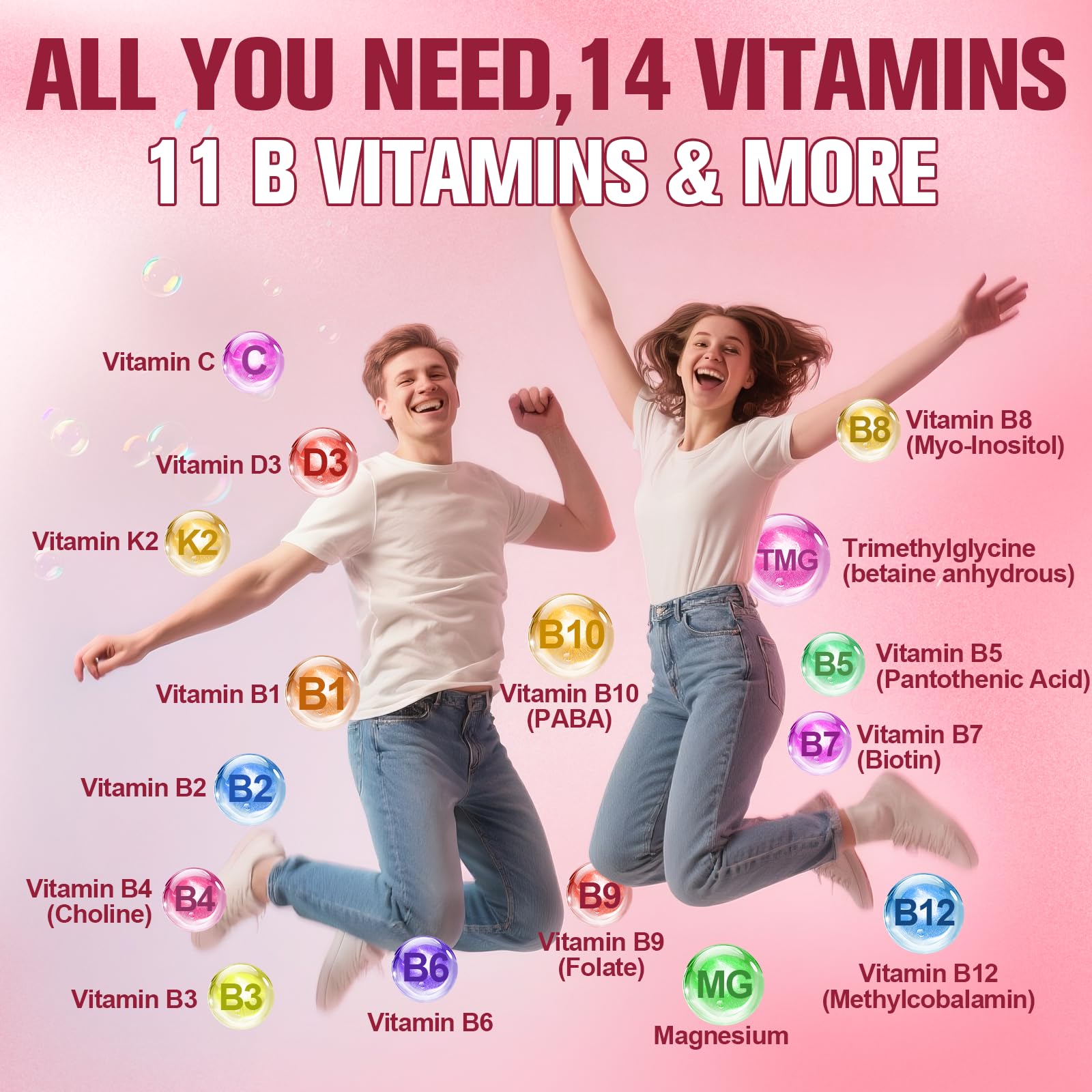 Ultra Methylated Vitamin B Complex Sugar Free Gummies - All B Vitamins + Vitamin C D3 K2 Ashwagandha Magnesium Omega 3 CoQ10 for Women Men - Methyl Vitamin B12 - dailyvitalstore