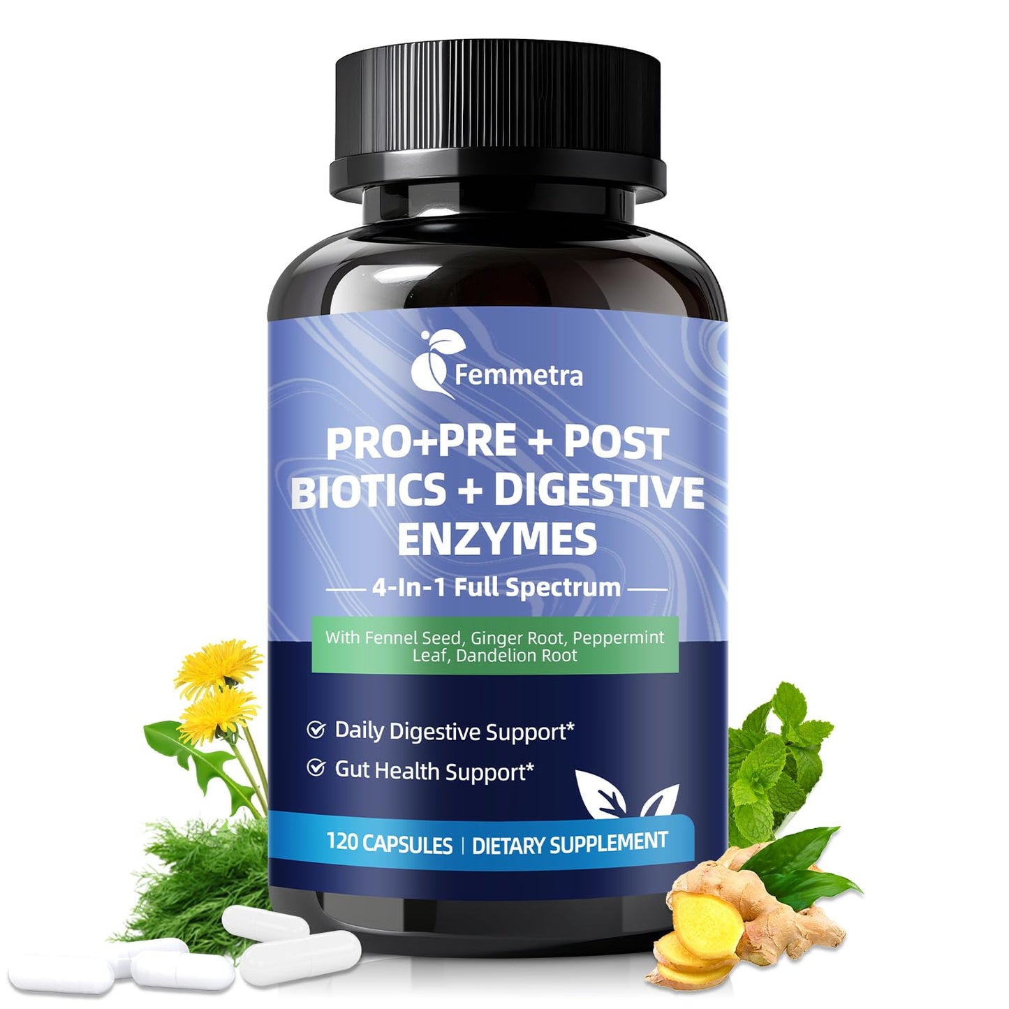 Ultra Probiotics for Women Men 200 Billion CFU - 36 Strains 14 Digestive Enzymes, 4 Anti-Bloat Herbs, 3 Prebiotic Fibers & 4 Postbiotics, Gut, Digestive, Regularity - dailyvitalstore
