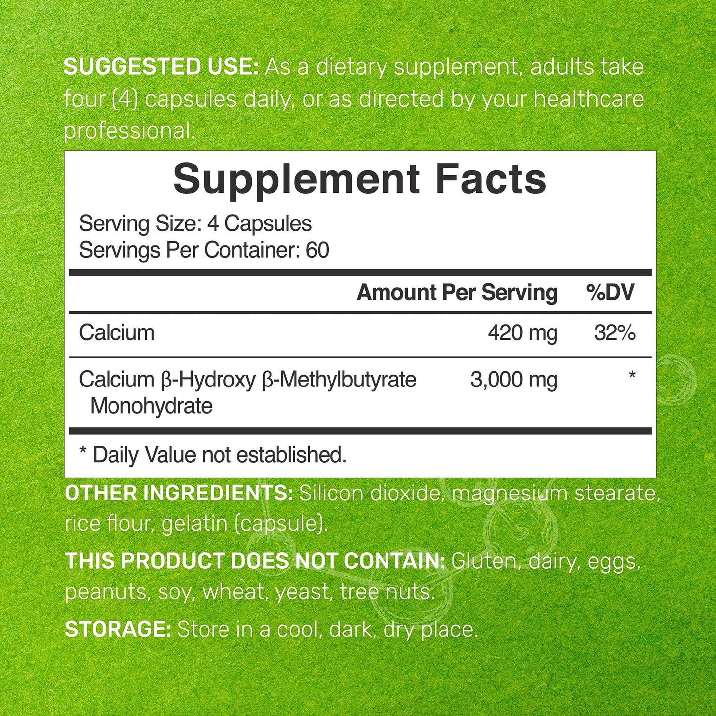 Ultra Strength HMB Supplements 3,000mg Per Serving, 240 Capsules | Third Party Tested | Supports Muscle Growth, Retention - dailyvitalstore