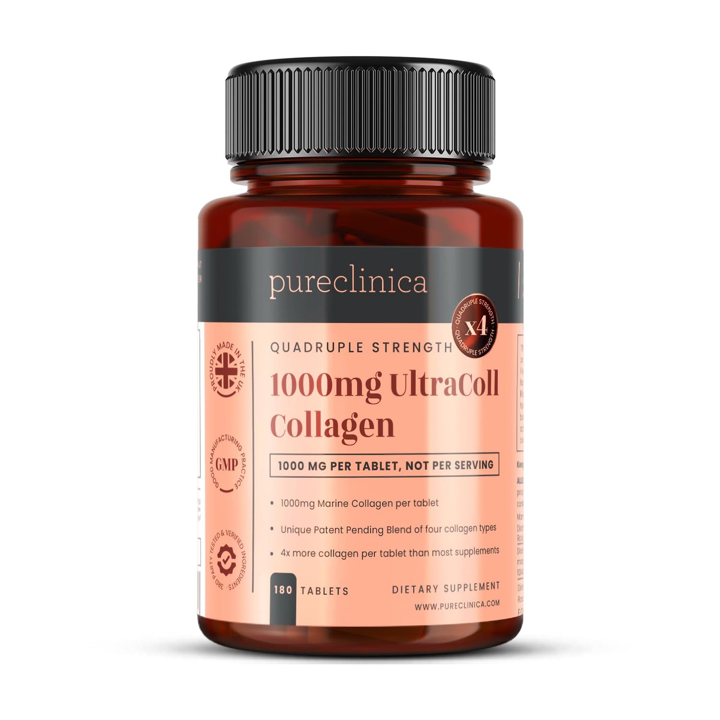 UltraColl Marine Collagen 1000mg x 180 Tablets (6 Months Supply). The only Patented Anti-Aging Collagen Types I, II, III, and VII. - dailyvitalstore