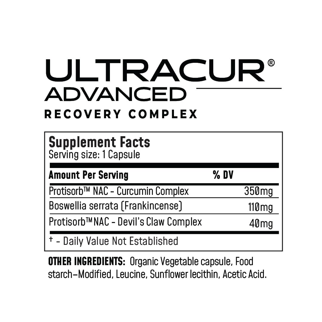 UltraCur Advanced Joint Support Supplement with High Absorption Curcumin - Extra Strength Protisorb Liquid Protein Scaffold - Supports Mobility & Flexibility with Devils Claw & Boswellia - 60 Capsules - dailyvitalstore