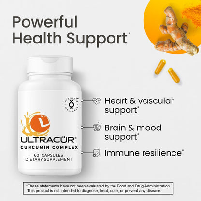 Ultracur Curcumin Complex Supplement - Ultra Bioavailable High Absorption Turmeric Curcumin Supplement for Joint, Muscle & Brain Support - Patented Protisorb for Premium Absorption – 60 Capsules - dailyvitalstore