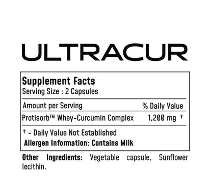 Ultracur Curcumin Complex Supplement - Ultra Bioavailable High Absorption Turmeric Curcumin Supplement for Joint, Muscle & Brain Support - Patented Protisorb for Premium Absorption – 60 Capsules - dailyvitalstore