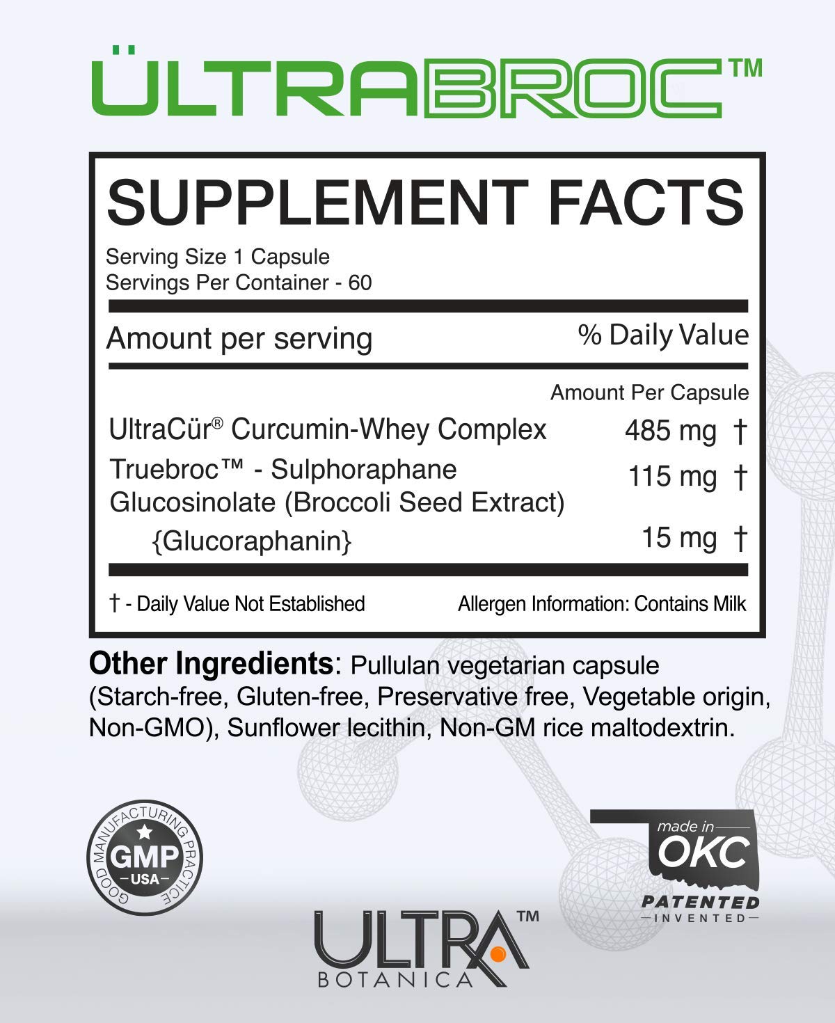 UltraCur Detoxification Supplement | Broccoli Seed Extract & Protisorb Curcumin, Sulforaphane Glucoraphanin, Liver Support, Antioxidant Supplement, Fast Absorption | 60 Veg Capsules - dailyvitalstore