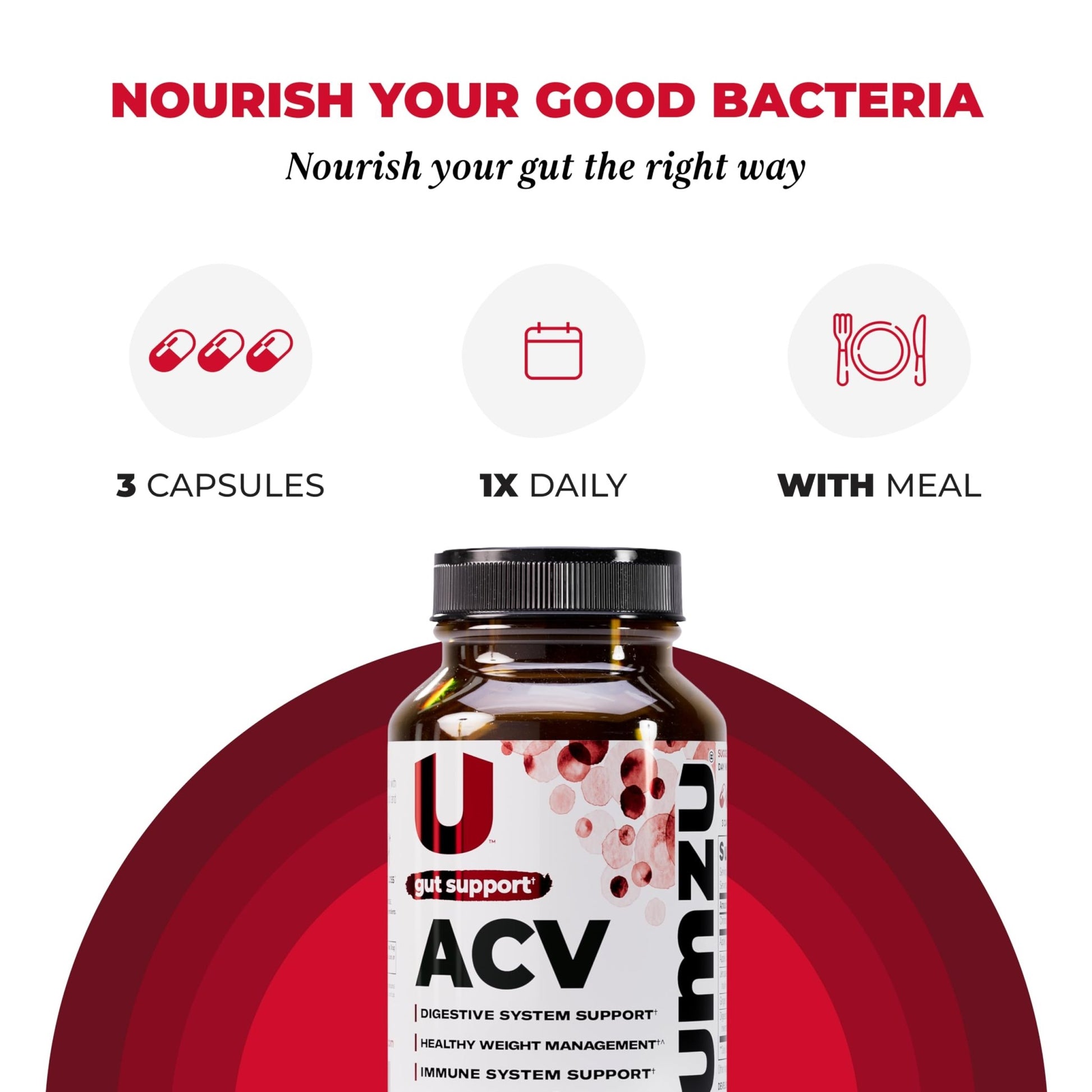 UMZU zuACV Apple Cider Vinegar + Prebiotics Supplement, (30 Day Supply) – ACV & Inulin Fiber Blend – Gut Health Support with ACV Capsules - dailyvitalstore