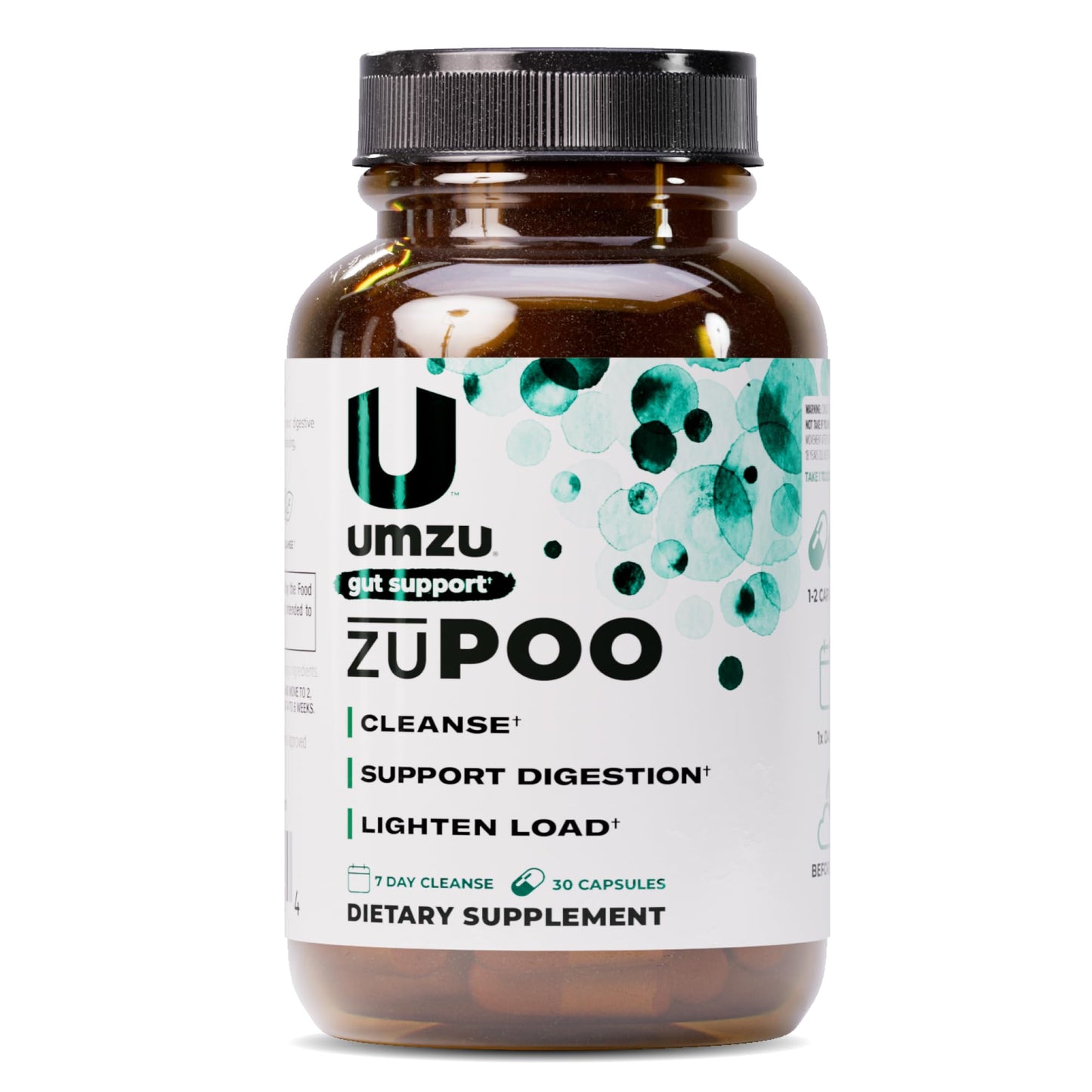 UMZU zuPOO Gut Cleanse Detox, 30 Capsules – 7-Day Natural Colon Cleanse with Cascara Sagrada & Magnesium Citrate – Vegan, Non-GMO - dailyvitalstore