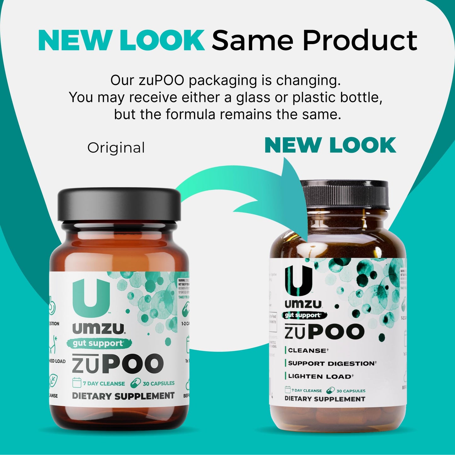 UMZU zuPOO Gut Cleanse Detox, 30 Capsules – 7-Day Natural Colon Cleanse with Cascara Sagrada & Magnesium Citrate – Vegan, Non-GMO - dailyvitalstore