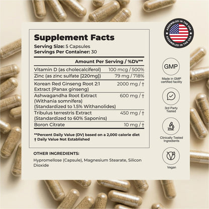 UNALTERED Anabolic Muscle Builder for Men - Growth, Size, Strength - Natural Muscle Building Supplement & Energy Booster - Tribulus Terrestris, Ginseng, Vitamin D3, Ashwagandha - 150 Capsules - dailyvitalstore