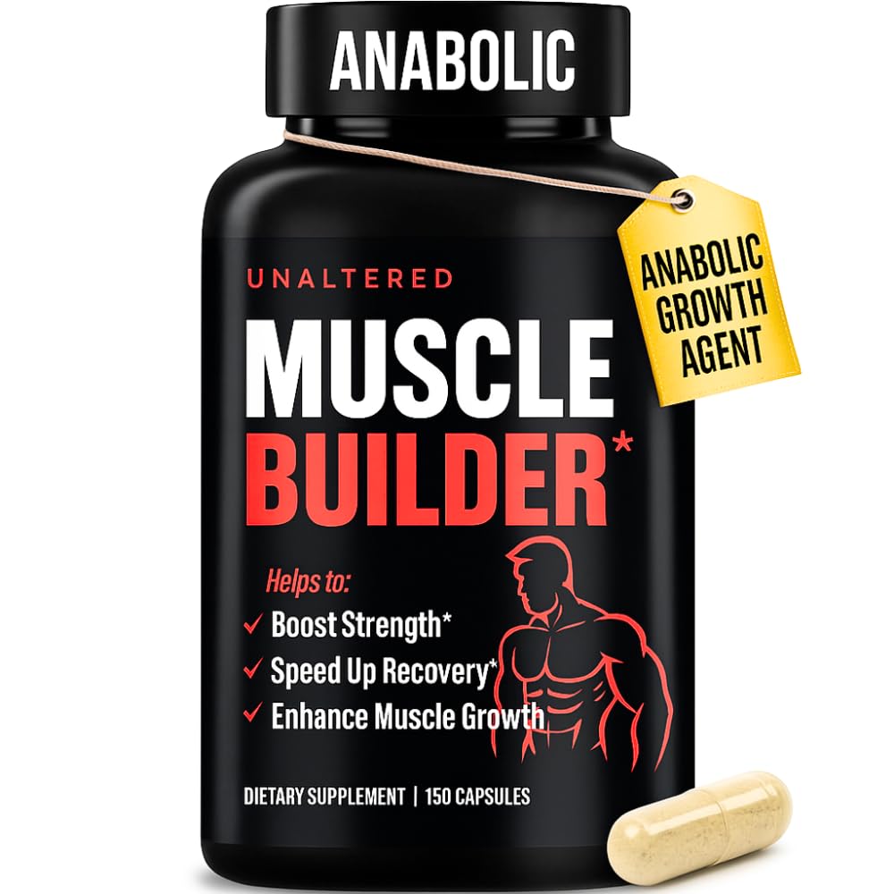 UNALTERED Anabolic Muscle Builder for Men - Growth, Size, Strength - Natural Muscle Building Supplement & Energy Booster - Tribulus Terrestris, Ginseng, Vitamin D3, Ashwagandha - 150 Capsules - dailyvitalstore