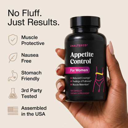 UNALTERED Appetite Control for Women - Support Cravings, Fullness, & Weight Management - Dietary Supplement with Chromium Picolinate & Glucomannan - dailyvitalstore