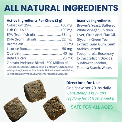 Under the Weather Allergy & Itch Pet Allergy Chews for Dogs | Vet Formulated Skin Support for Canines | Soothing Dog Allergies and Itching Relief Supplement | 60 Count - dailyvitalstore