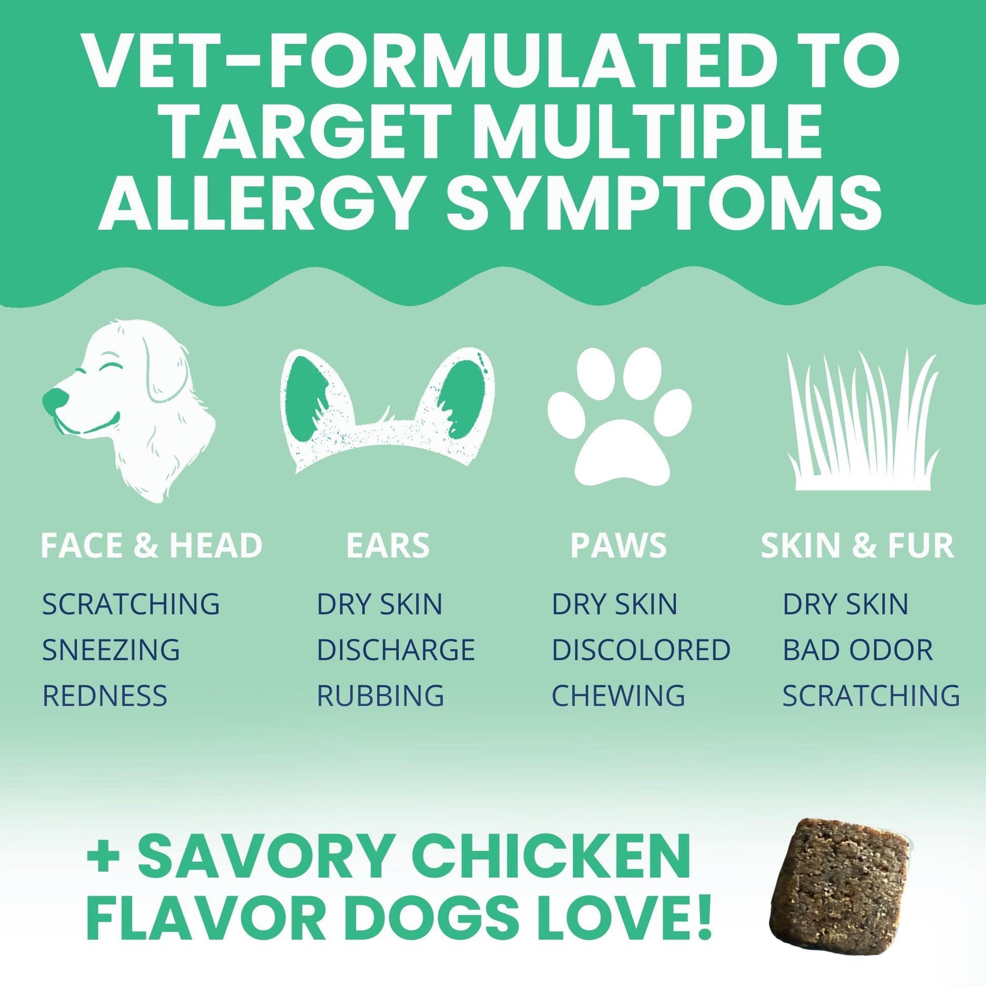 Under the Weather Allergy & Itch Pet Allergy Chews for Dogs | Vet Formulated Skin Support for Canines | Soothing Dog Allergies and Itching Relief Supplement | 60 Count - dailyvitalstore