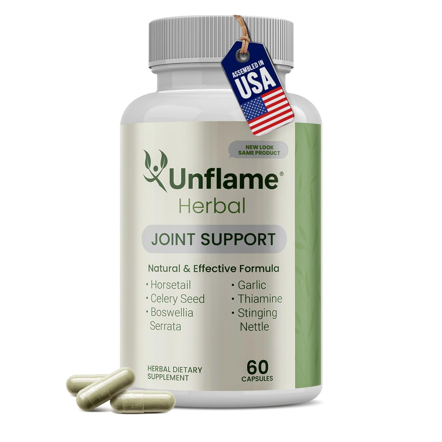Unflame Herbal Supplement – Botanical Support for Joints, Back, and Muscles – 60 Capsules – Natural Herbal Blend – Dietary Supplement - dailyvitalstore