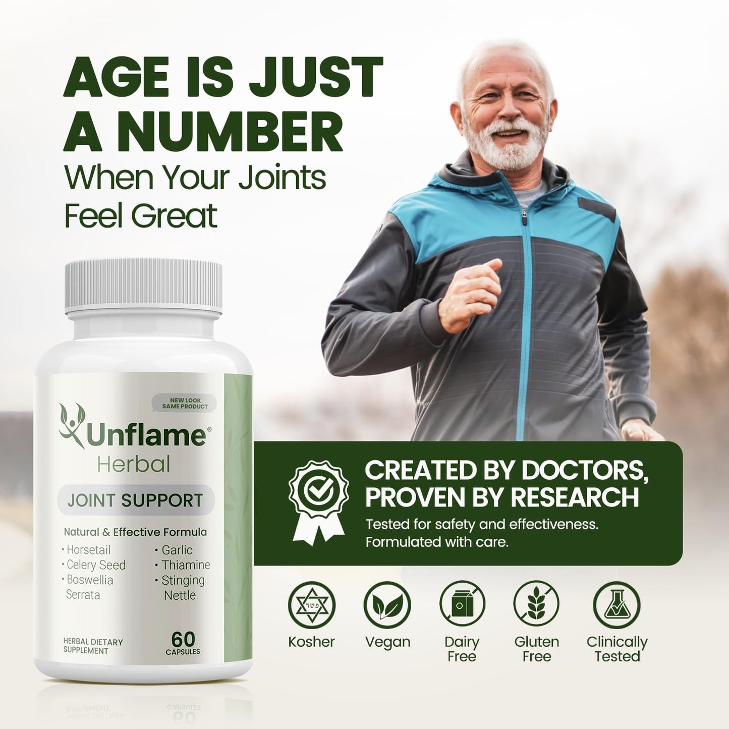 Unflame Herbal Supplement – Botanical Support for Joints, Back, and Muscles – 60 Capsules – Natural Herbal Blend – Dietary Supplement - dailyvitalstore
